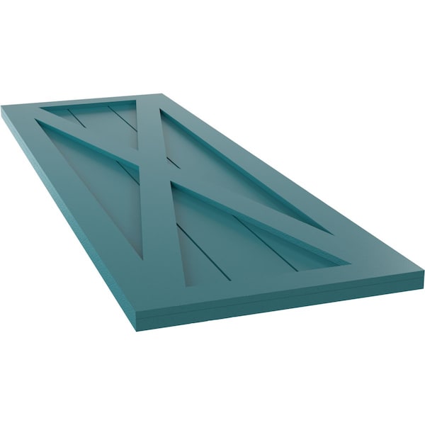 Ekena Millwork True Fit PVC Single X-Board Farmhouse Fixed Mount Shutters, Antigua, 12W x 52H, PR - TFP001FH12X052AN