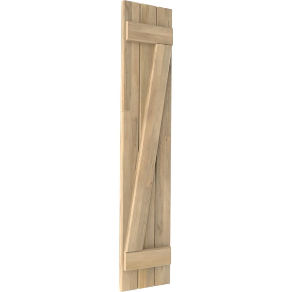 Ekena Millwork Americraft 3-Board (2 Batten) Wood Joined Board-n-Batten Shutters w/ Z-Bar, ARW102BB311X79UNH, PR - ARW102BB311X79UNH