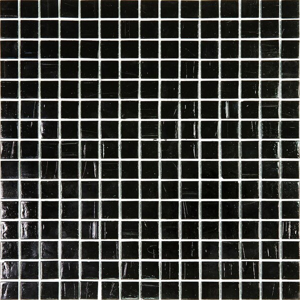 Apollo Tile Celestial 12 in. x 12 in. Glossy Black Glass Mosaic Wall and Floor Tile 20 sq. ft./case, 20PK - APLST88BK904A