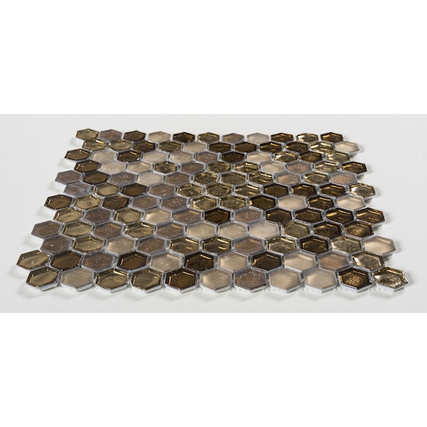Andova Tiles SAMPLE Arti 1 x 1 Glass Honeycomb Mosaic Tile - SAM-ANDART265