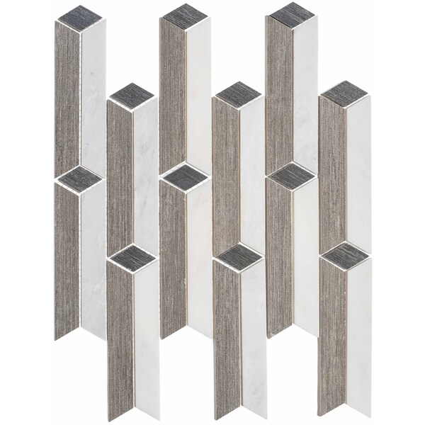 Andova Tiles SAMPLE-Ornate 1 in. x 9 in. Glass 3D Look Mosaic Wall Tile - SAM-ANDORN996