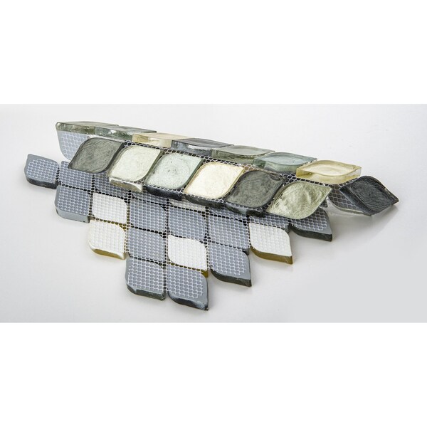 Andova Tiles ANDOVA TILES Plume 2.25" x 1.25" Glass Novelty Mosaic Wall Tile - ANDPLU516