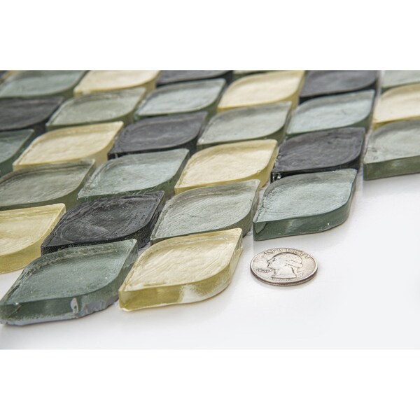 Andova Tiles ANDOVA TILES Plume 2.25" x 1.25" Glass Novelty Mosaic Wall Tile - ANDPLU516