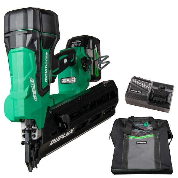 Metabo Hpt 36V Cordless Brushless 3-1/2in Duplex Nailer Kit - NR3675DDM