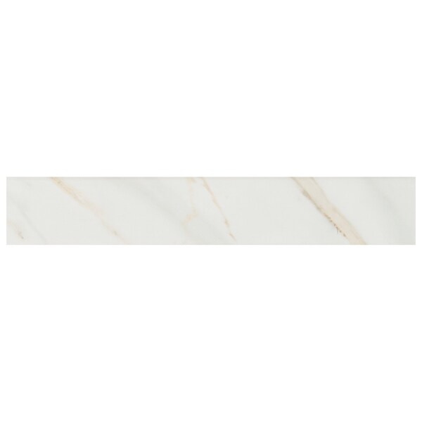 Msi Pietra Calacatta 3 In. X 18 In. Bull Nose Tile Trim In High Gloss, 25PK - ZOR-PT-TR-0142