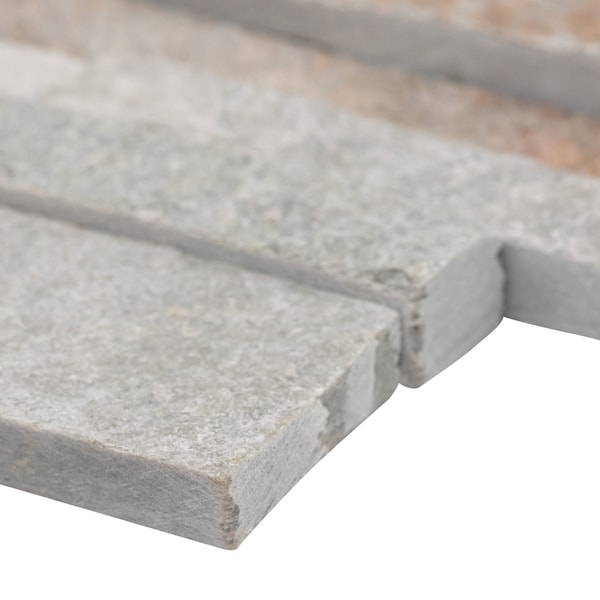 Msi Royal White Splitface Ledger Corner 6 In. X 18 In. Natural Quartzite Wall Tile, 6PK - ZOR-PNL-0062