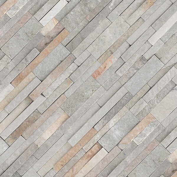 Msi Royal White Splitface Ledger Corner 6 In. X 18 In. Natural Quartzite Wall Tile, 6PK - ZOR-PNL-0062