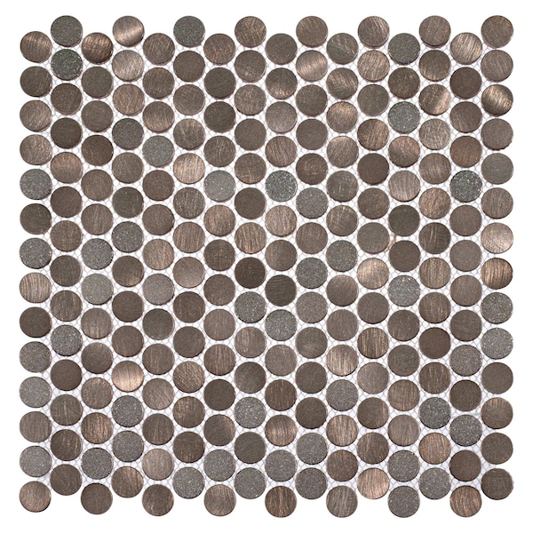 Andova Tiles SAMPLE Orb 075 x 075 Metal Penny Round Mosaic Tile - SAM-ANDORB253
