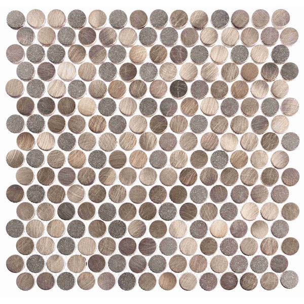 Andova Tiles SAMPLE Orb 075 x 075 Metal Penny Round Mosaic Tile - SAM-ANDORB253