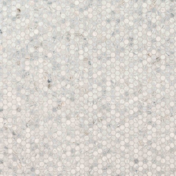 Msi Capri Blue Round Honed Sample Honed Marble Mesh Mounted Mosaic Tile - ZOR-MD-0592-SAM