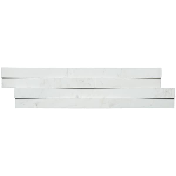 Msi Cosmic White 3D Wave Ledger Panel SAMPLE Honed Marble Wall Tile - ZOR-PNL-0032-SAM
