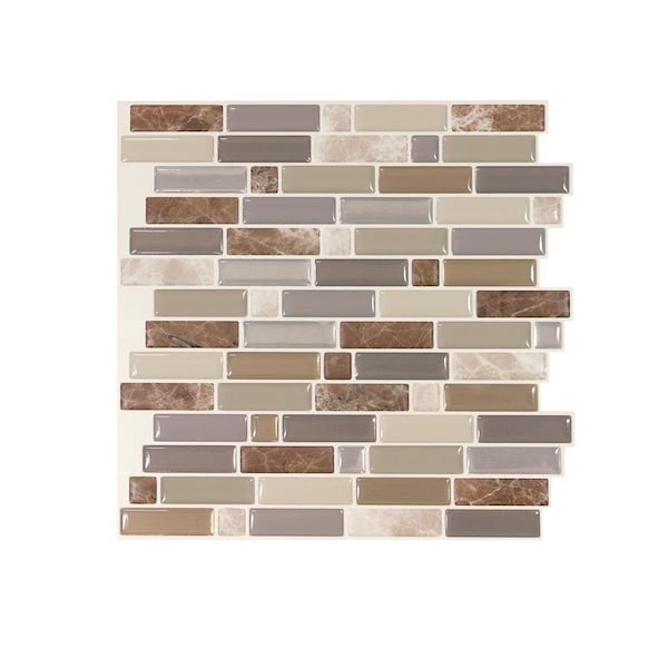Smart Tiles Smart Tiles 9.36 in. W X 9.73 in. L Multicolored Mosaic Vinyl Adhesive Wall Tile 4 pc - SM1097-4
