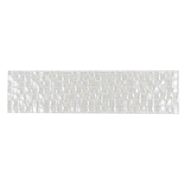 Apollo Tile Pearl White 3 in x 12 in Glass Textured, Glossy Wall Subway 5 sqft/case, 20PK - APLB8801A
