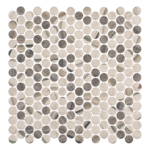 Andova Tiles SAMPLE Dexo 1 x 1 Glass Penny Round Mosaic Wall  Floor Tile - SAM-ANDDEX331