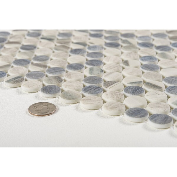Andova Tiles SAMPLE Dexo 1 x 1 Glass Penny Round Mosaic Wall  Floor Tile - SAM-ANDDEX331