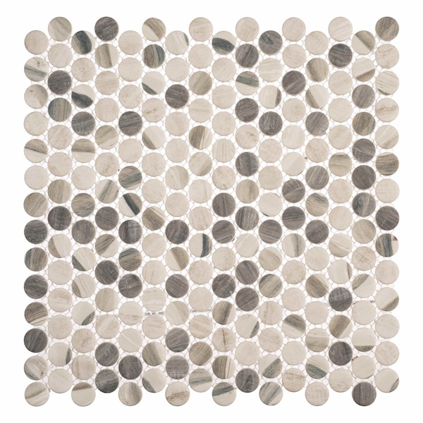Andova Tiles SAMPLE Dexo 1 x 1 Glass Penny Round Mosaic Wall  Floor Tile - SAM-ANDDEX331