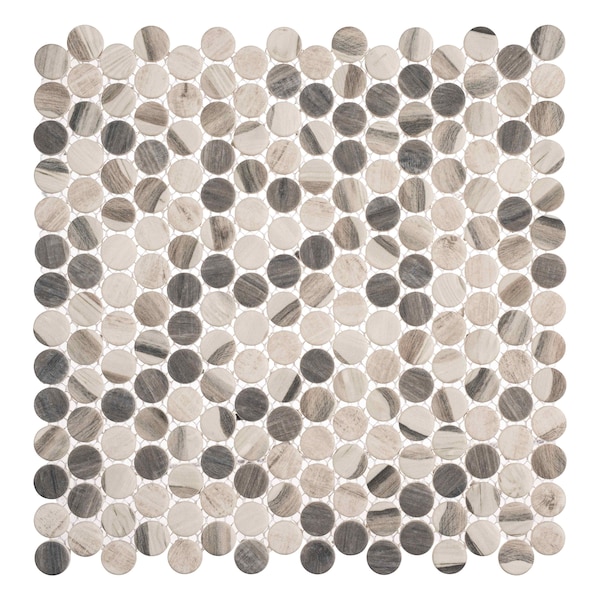 Andova Tiles SAMPLE Dexo 1 x 1 Glass Penny Round Mosaic Wall  Floor Tile - SAM-ANDDEX331