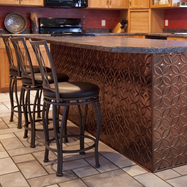 Fasade Fasade 18in x 24in Rings Oil Rubbed Bronze Backsplash Panel 5pk - PB6126
