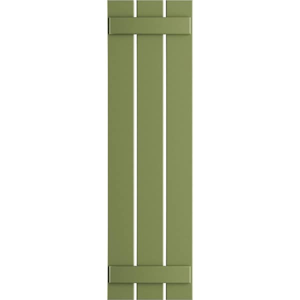 Ekena Millwork True Fit PVC Three Board Spaced Board-n-Batten Shutters, Moss Green , 17 1/8W x 55H, PR - TFP101SBF17X055MG
