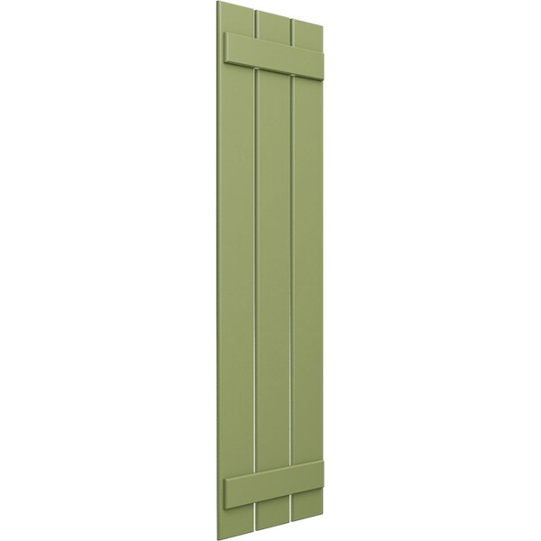 Ekena Millwork True Fit PVC Three Board Spaced Board-n-Batten Shutters, Moss Green , 17 1/8W x 55H, PR - TFP101SBF17X055MG
