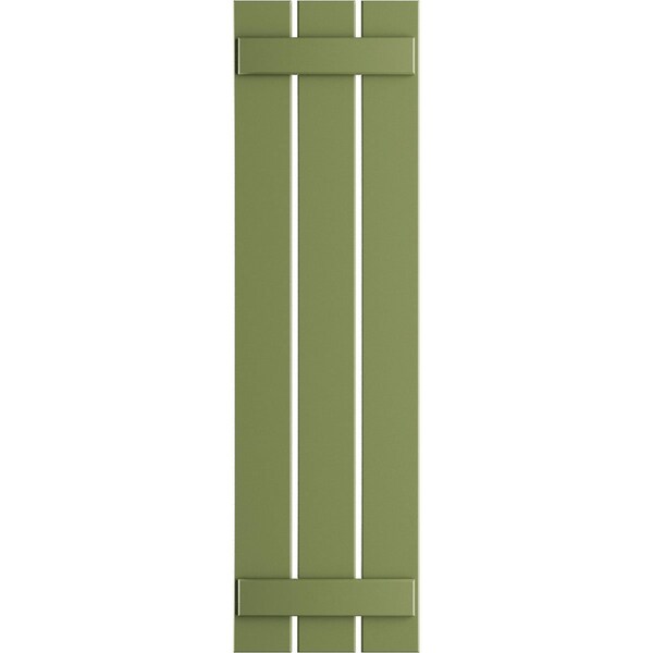 Ekena Millwork True Fit PVC Three Board Spaced Board-n-Batten Shutters, Moss Green , 17 1/8W x 55H, PR - TFP101SBF17X055MG