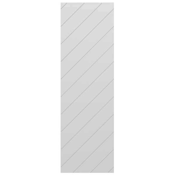 Ekena Millwork 18W x 66H True Fit PVC Diagonal Slat Modern Style Fixed Mount Shutters, White, PR - TFP001DG18X066WH