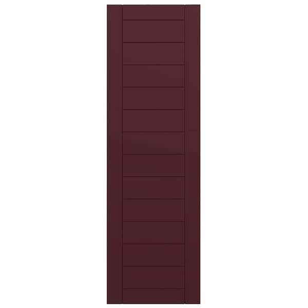 Ekena Millwork True Fit PVC Horizontal Slat Framed Modern Style Fixed Mount Shutters, Wine Red, 12W x 41H, PR - TFP001HF12X041WR