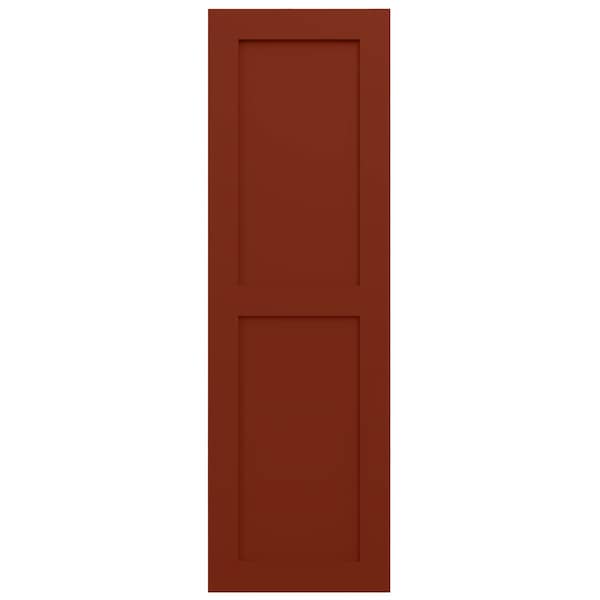 Ekena Millwork True Fit PVC Two Equal Flat Panel Shutters, Pepper Red, 15W x 31H, PR - TFP101FPF15X031MR