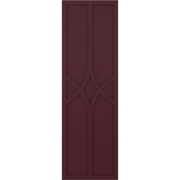 Ekena Millwork True Fit PVC Cedar Park Fixed Mount Shutters, Wine Red, 18W x 28H, PR - TFP001CP18X028WR