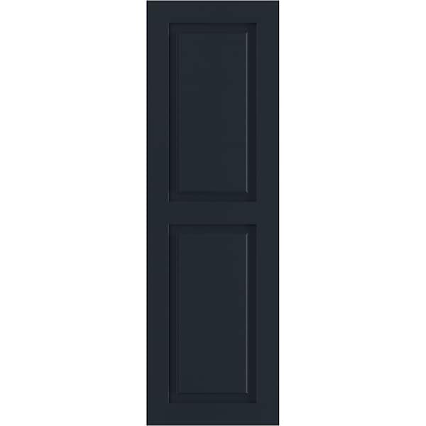 Ekena Millwork True Fit PVC Two Equal Raised Panel Shutters, Starless Night Blue, 18W x 76H, PR - TFP101RPF18X076OB