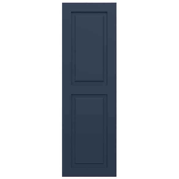 Ekena Millwork True Fit PVC Two Equal Raised Panel Shutters, Starless Night Blue, 18W x 76H, PR - TFP101RPF18X076OB