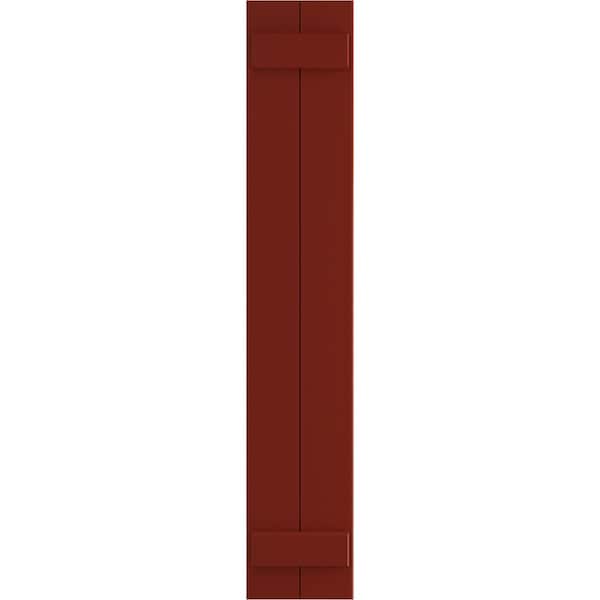 Ekena Millwork True Fit PVC Two Board Joined Board-n-Batten Shutters, Pepper Red, 10 3/4W x 61H, PR - TFP101BBF11X061MR