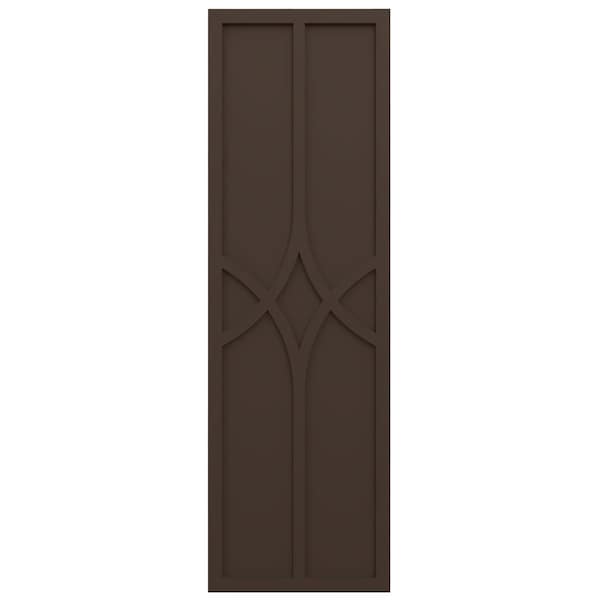 Ekena Millwork True Fit PVC Cedar Park Fixed Mount Shutters, Raisin Brown, 18W x 80H, PR - TFP001CP18X080TB