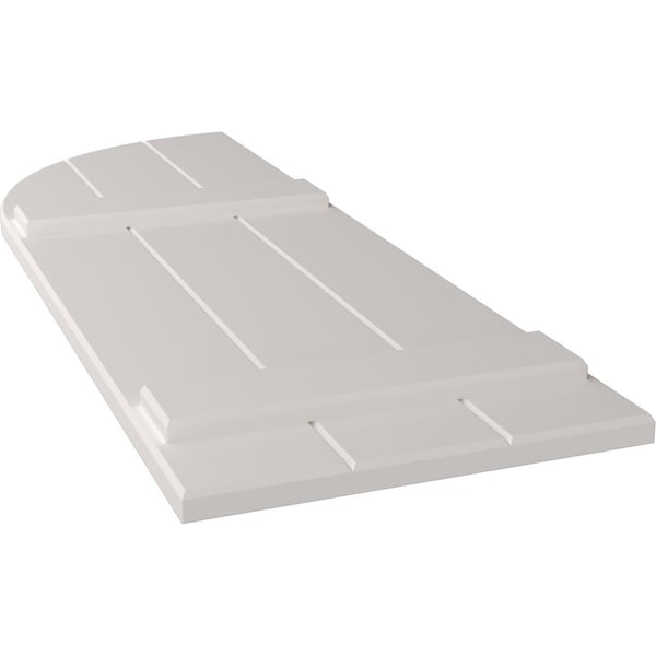 Ekena Millwork True Fit PVC, Three Board Arch Top Joined Board-n-Batten Shutters, Unfinished, 16 1/8W x 43H, PR - TFP101BA16X043UN