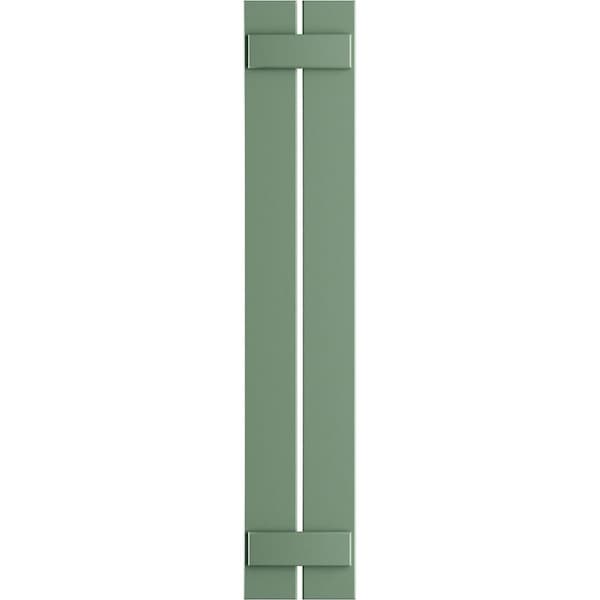 Ekena Millwork True Fit PVC, Two Board Spaced Board-n-Batten Shutters, Track Green, 11 1/4W x 73H, PR - TFP101SBF11X073TG