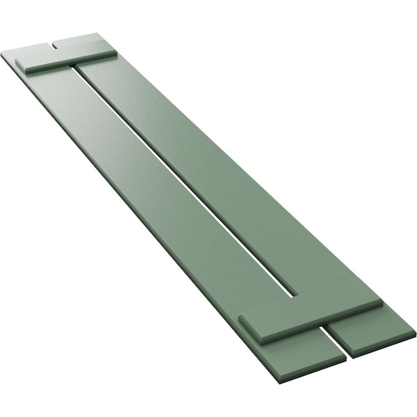 Ekena Millwork True Fit PVC, Two Board Spaced Board-n-Batten Shutters, Track Green, 11 1/4W x 73H, PR - TFP101SBF11X073TG