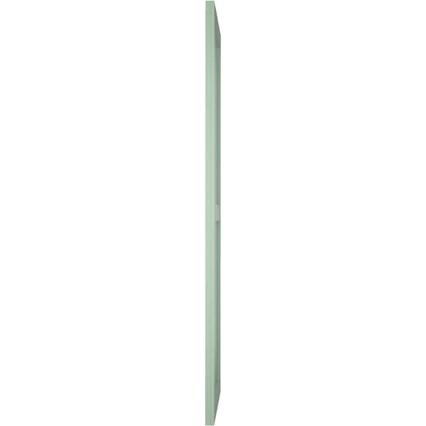 Ekena Millwork True Fit PVC Farmhouse/Flat Panel Combination Fixed Mount Shutters, Track Green, 15W x 45H, PR - TFP101FC15X045TG