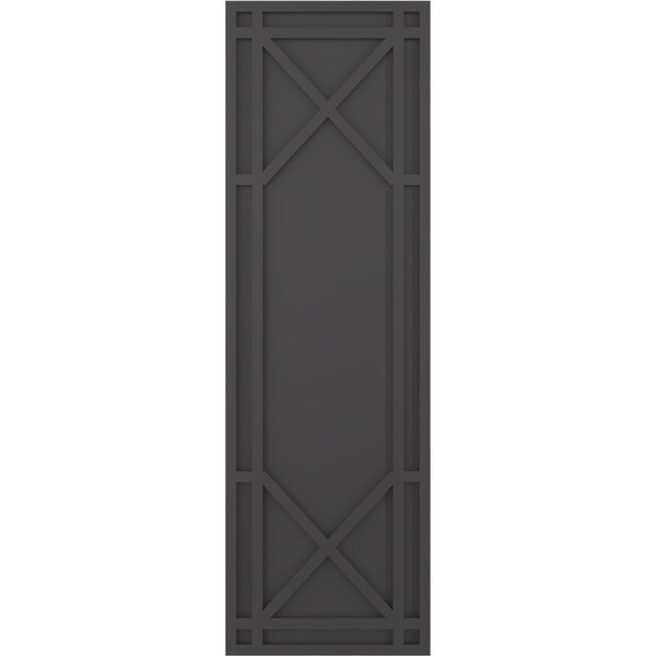 Ekena Millwork True Fit PVC Bungalow Fixed Mount Shutters, Shadow Mountain, 15W x 53H, PR - TFP001BG15X053SM