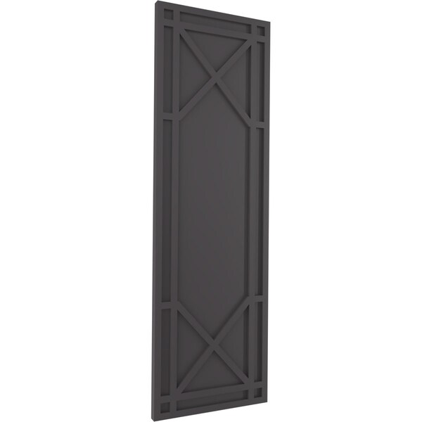 Ekena Millwork True Fit PVC Bungalow Fixed Mount Shutters, Shadow Mountain, 15W x 53H, PR - TFP001BG15X053SM