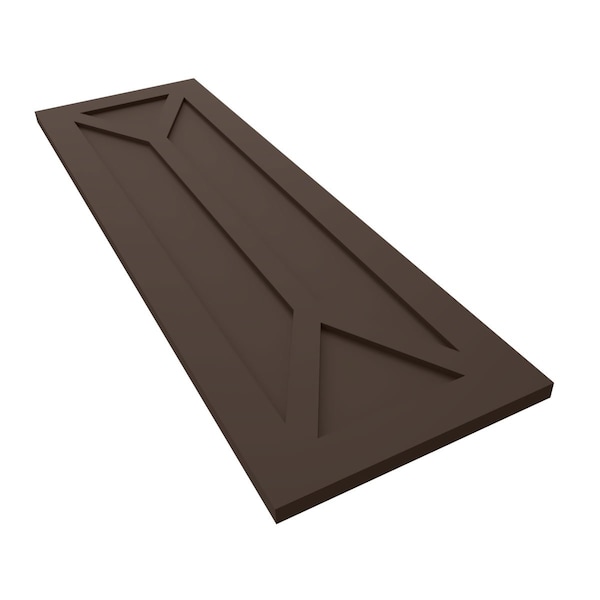 Ekena Millwork True Fit PVC San Carlos Mission Style Fixed Mount Shutters, Raisin Brown, 15W x 80H, PR - TFP001SC15X080TB