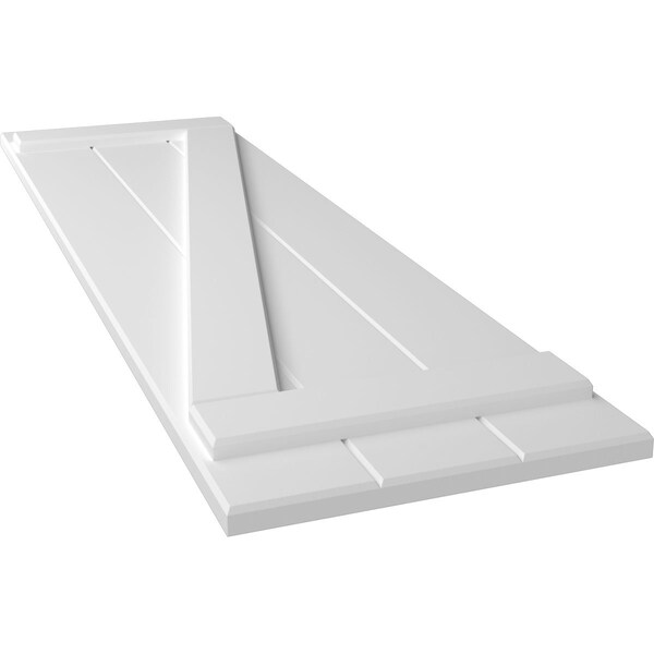 Ekena Millwork True Fit PVC Three Board Joined Board-n-Batten Shutters w/Z-Bar, Unfinished , 16 1/8W x 26H, PR - TFP102BBF16X026UN