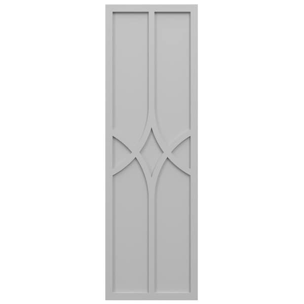 Ekena Millwork True Fit PVC Cedar Park Fixed Mount Shutters, Primed, 12"W x 42"H - TFP001CP12X042PR