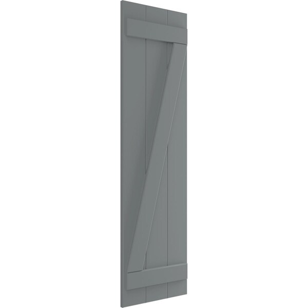 Ekena Millwork True Fit PVC Three Board Joined Board-n-Batten Shutters w/Z-Bar, Ocean Swell , 16 1/8W x 54H, PR - TFP102BBF16X054CH
