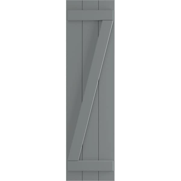 Ekena Millwork True Fit PVC Three Board Joined Board-n-Batten Shutters w/Z-Bar, Ocean Swell , 16 1/8W x 54H, PR - TFP102BBF16X054CH