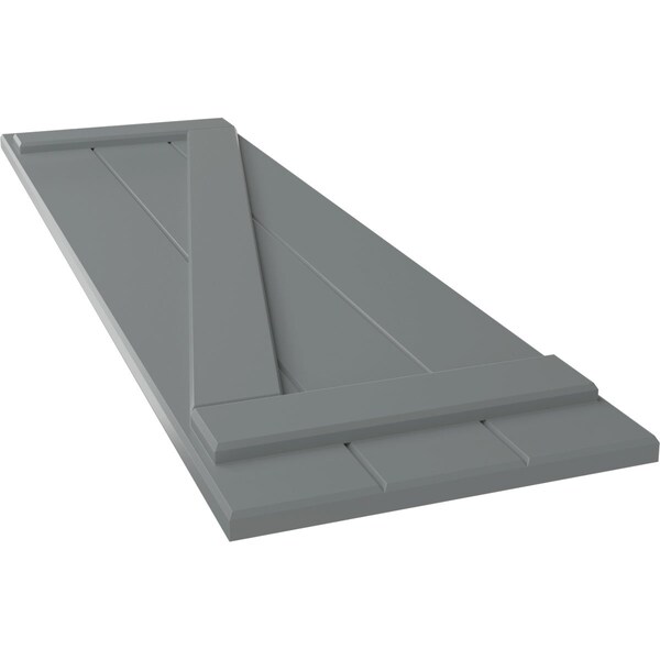 Ekena Millwork True Fit PVC Three Board Joined Board-n-Batten Shutters w/Z-Bar, Ocean Swell , 16 1/8W x 54H, PR - TFP102BBF16X054CH