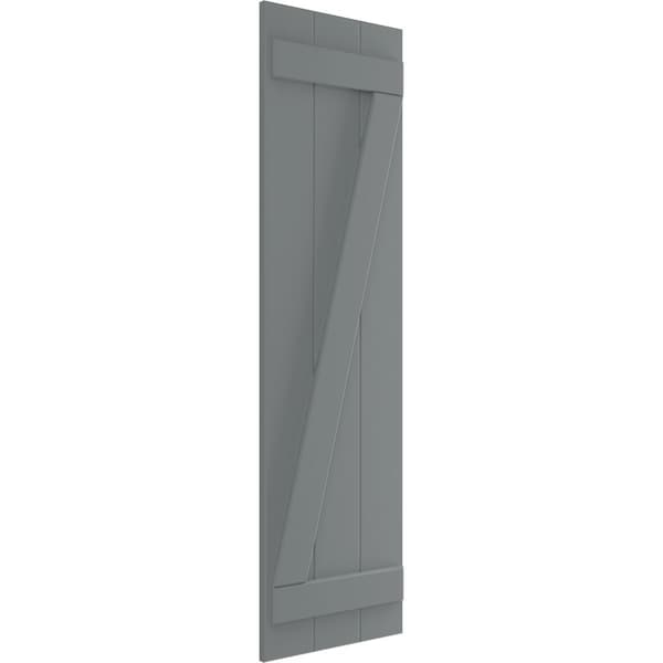 Ekena Millwork True Fit PVC Three Board Joined Board-n-Batten Shutters w/Z-Bar, Ocean Swell , 16 1/8W x 54H, PR - TFP102BBF16X054CH