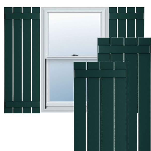 Ekena Millwork True Fit PVC Four Board Spaced Board-n-Batten Shutters, Thermal Green , 23W x 67H, PR - TFP101SBF23X067FG