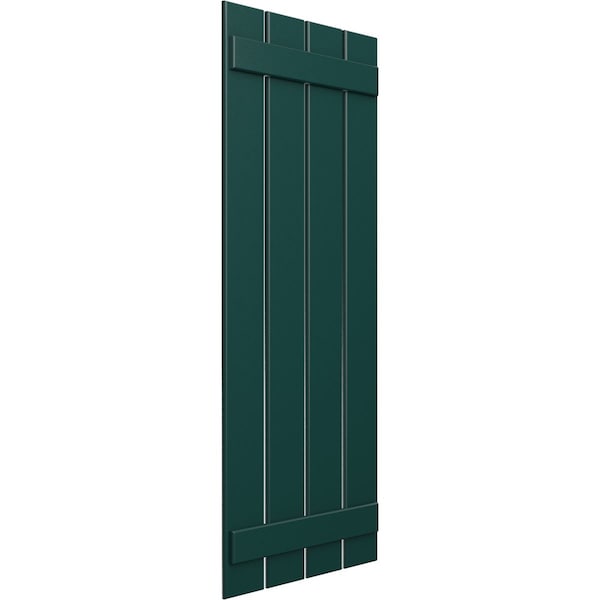 Ekena Millwork True Fit PVC Four Board Spaced Board-n-Batten Shutters, Thermal Green , 23W x 67H, PR - TFP101SBF23X067FG