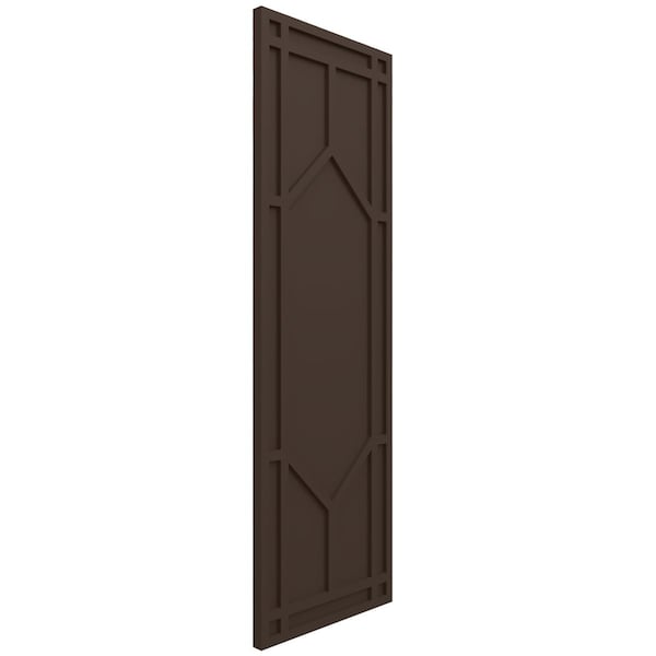 Ekena Millwork True Fit PVC Shaker Fixed Mount Shutters, Raisin Brown, 12W x 69H, PR - TFP001SK12X069TB