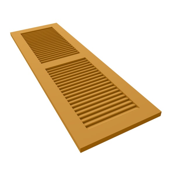 Ekena Millwork True Fit PVC, Two Equal Louver Shutters, Turmeric, 18W x 67H, PR - TFP101LVF18X067TU